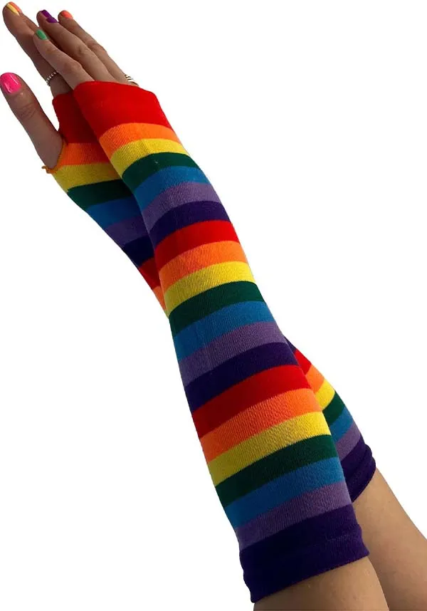 Rainbow Stripe | FINGERLESS GLOVES