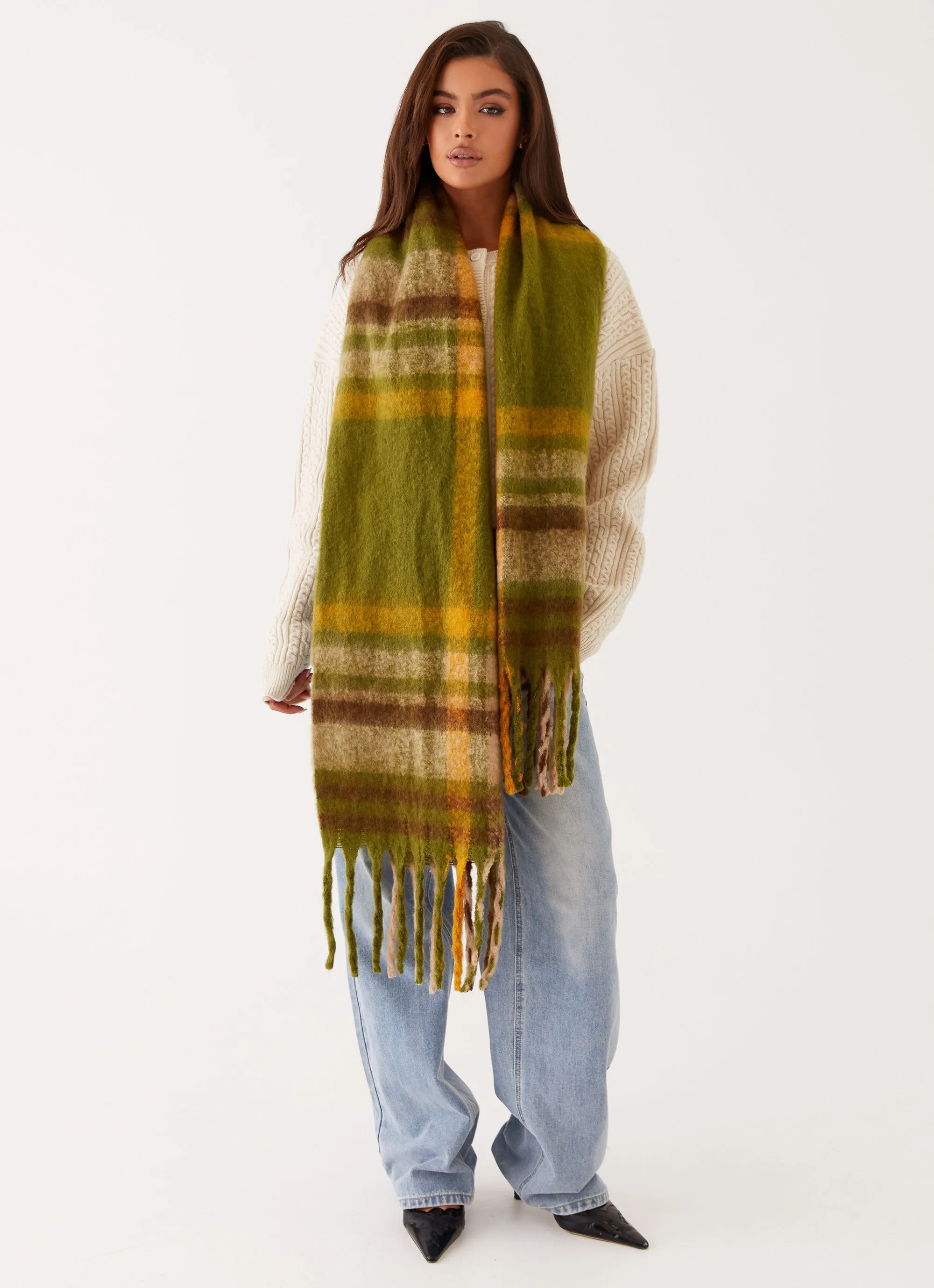 Rainier Plaid Scarf - Green