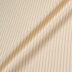 Red Striped Cream Stretch Wool