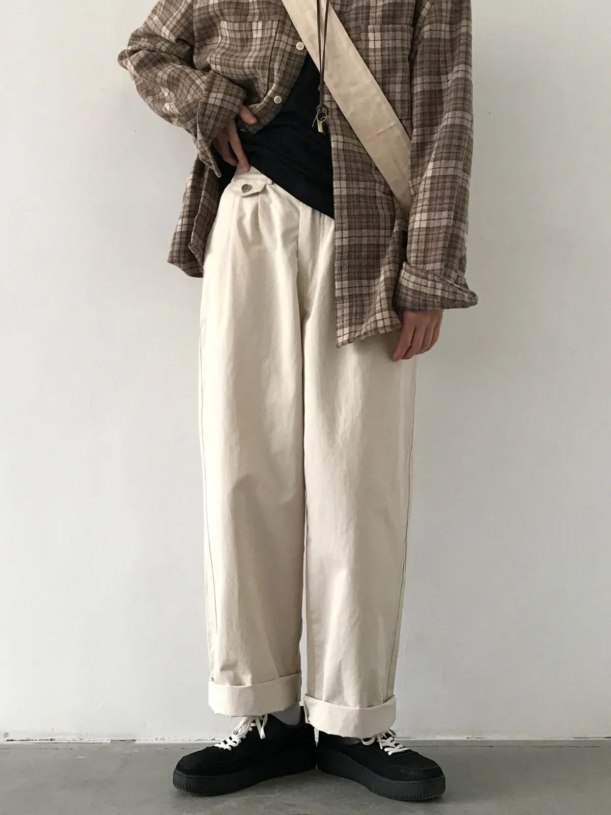 Retro Versatile Casual Straight Trousers Pants