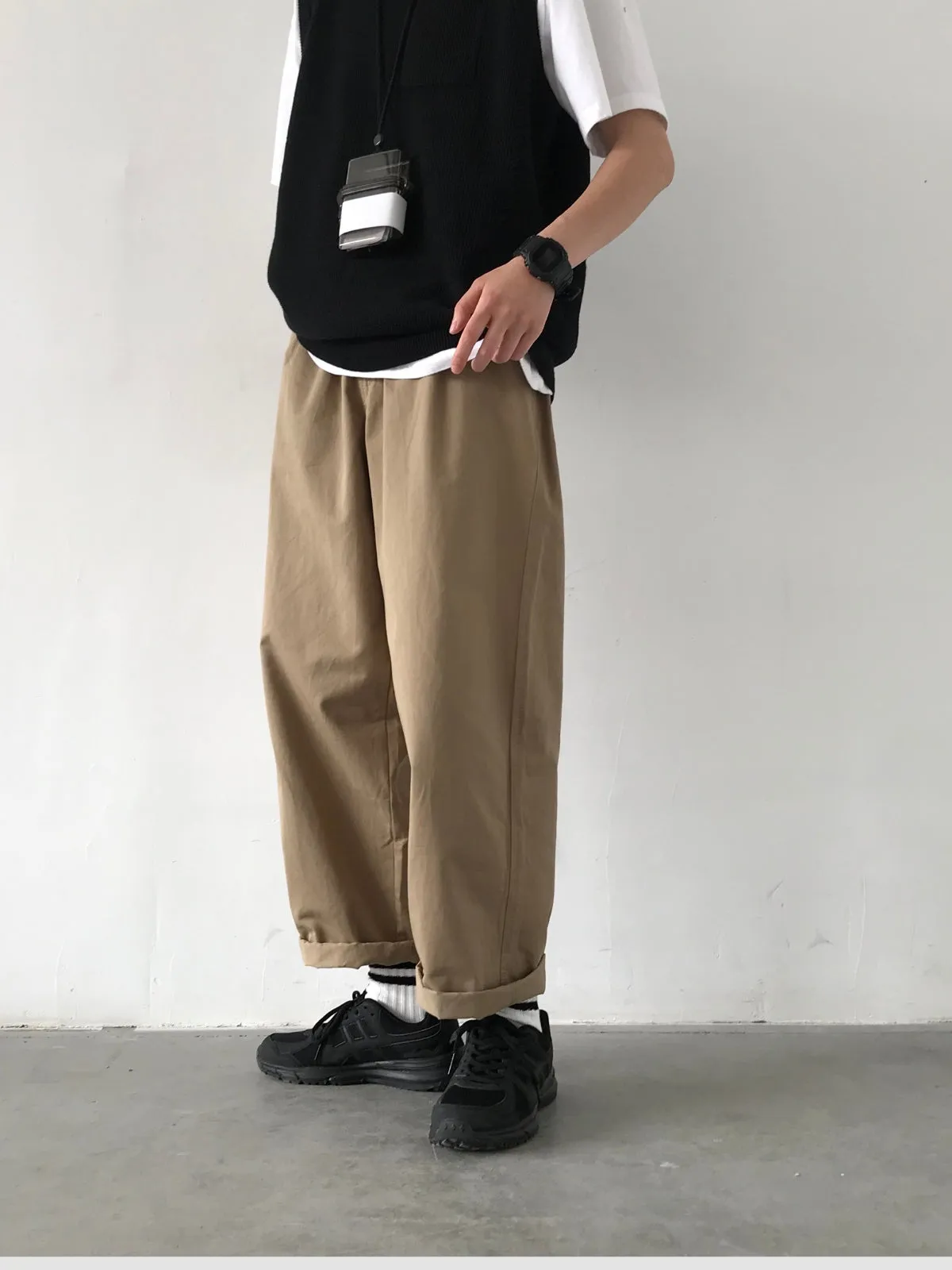 Retro Versatile Casual Straight Trousers Pants