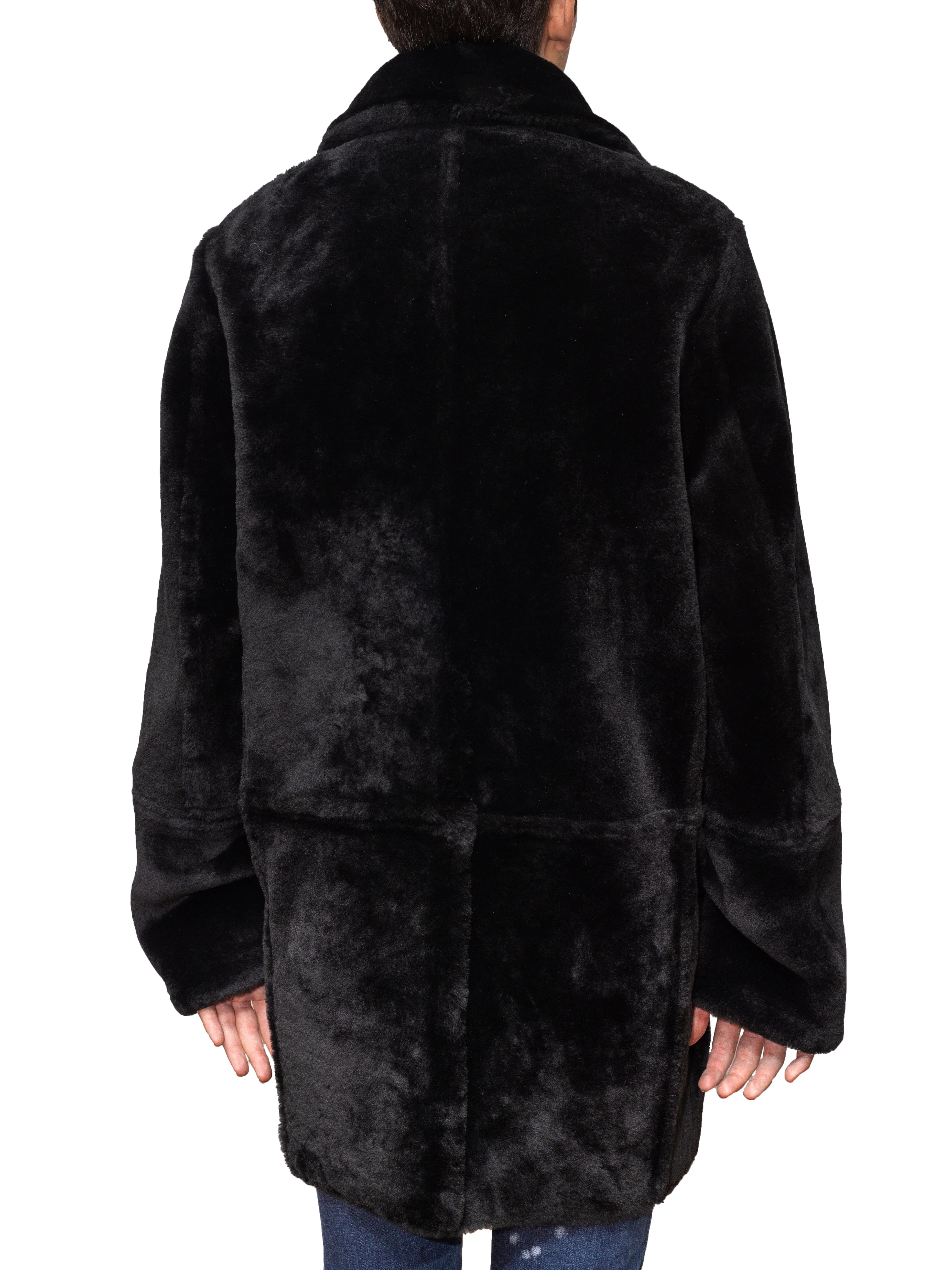 Reversible Long Shearling Jacket - Black