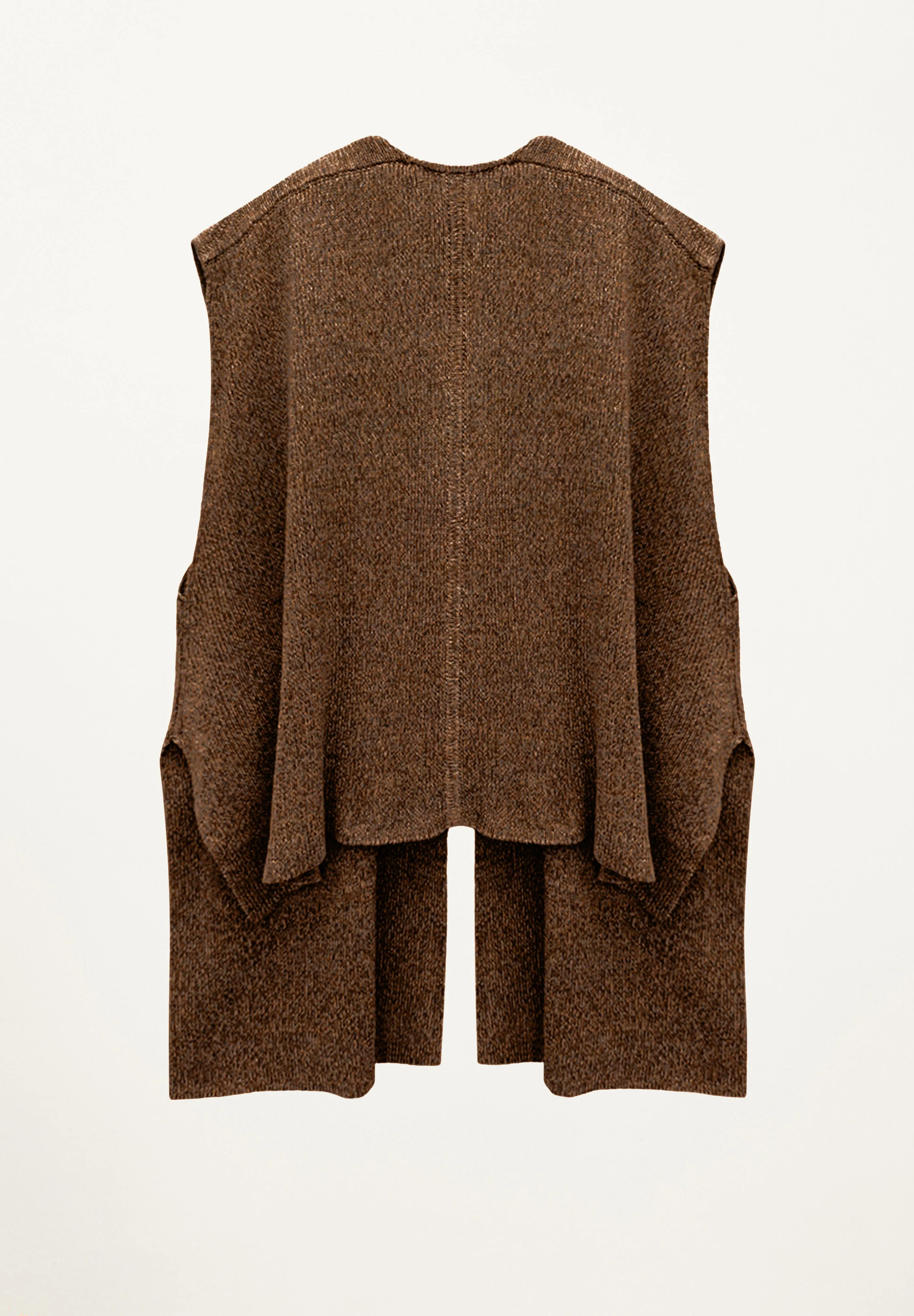 Ribbed Poncho Vest in Rustic