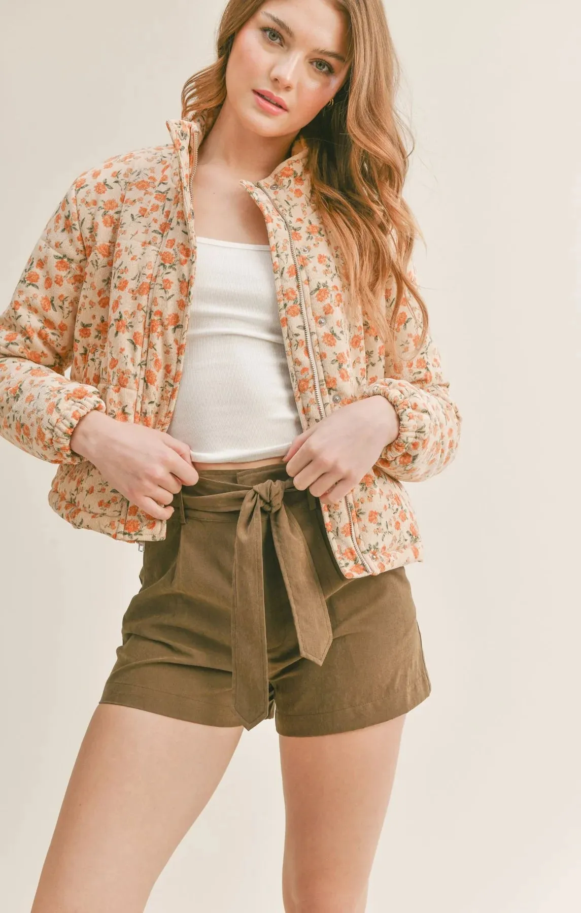 Sadie & Sage Marigold Fields Corduroy Puffer Jacket