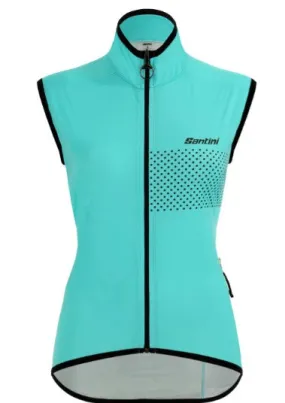 Santini Women's Guard Nimbus Rainproof Wind Vest - Water Aqua