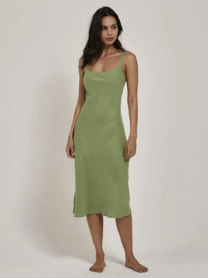 Sasha Slip Dress - Kiwi Green