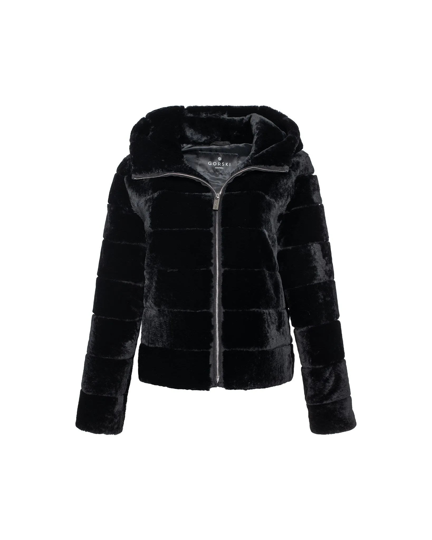 Select Shearling Lamb Zip Jacket with Hood