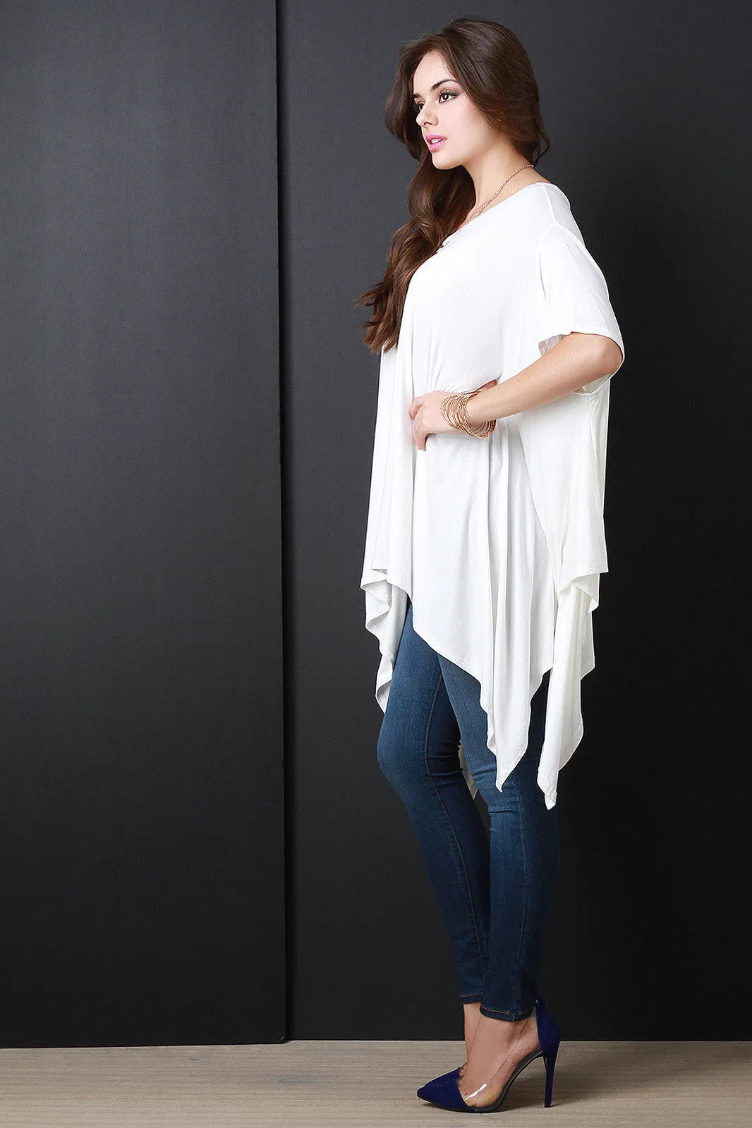 Short Sleeve Poncho Top