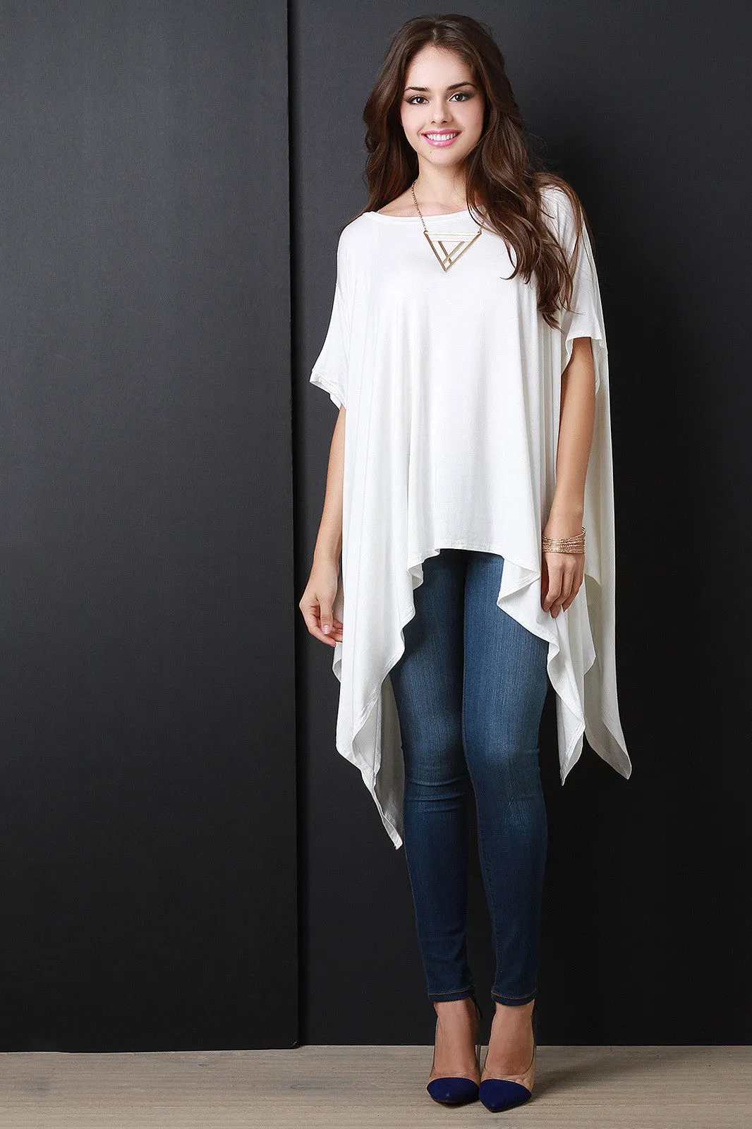 Short Sleeve Poncho Top