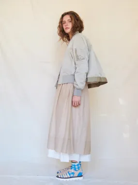 Skirt Khaki Cotton Silk