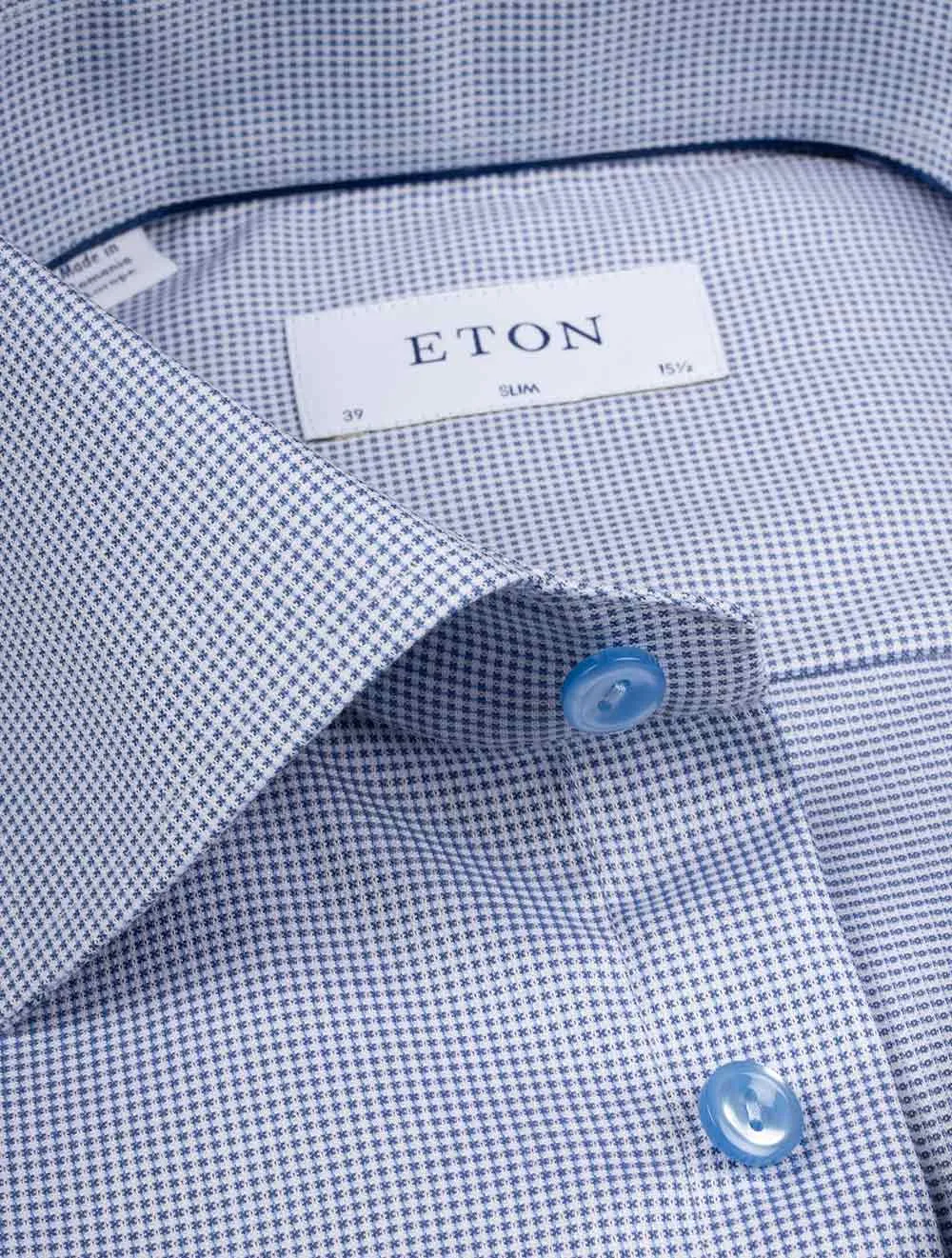 Slim Fit Pin Dot Signature Twill Shirt Blue