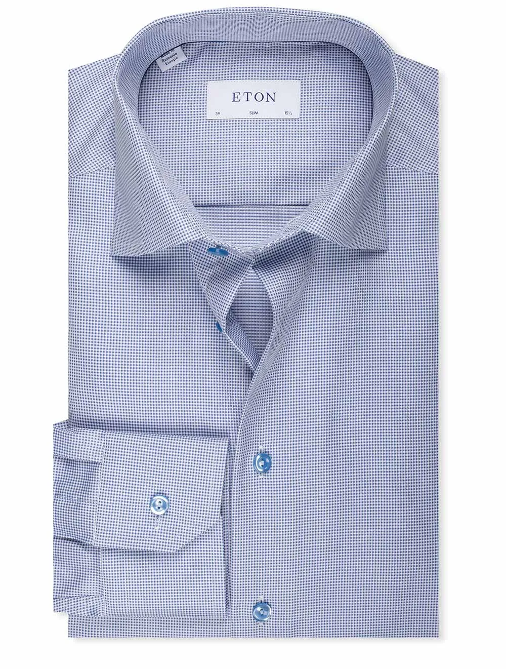 Slim Fit Pin Dot Signature Twill Shirt Blue