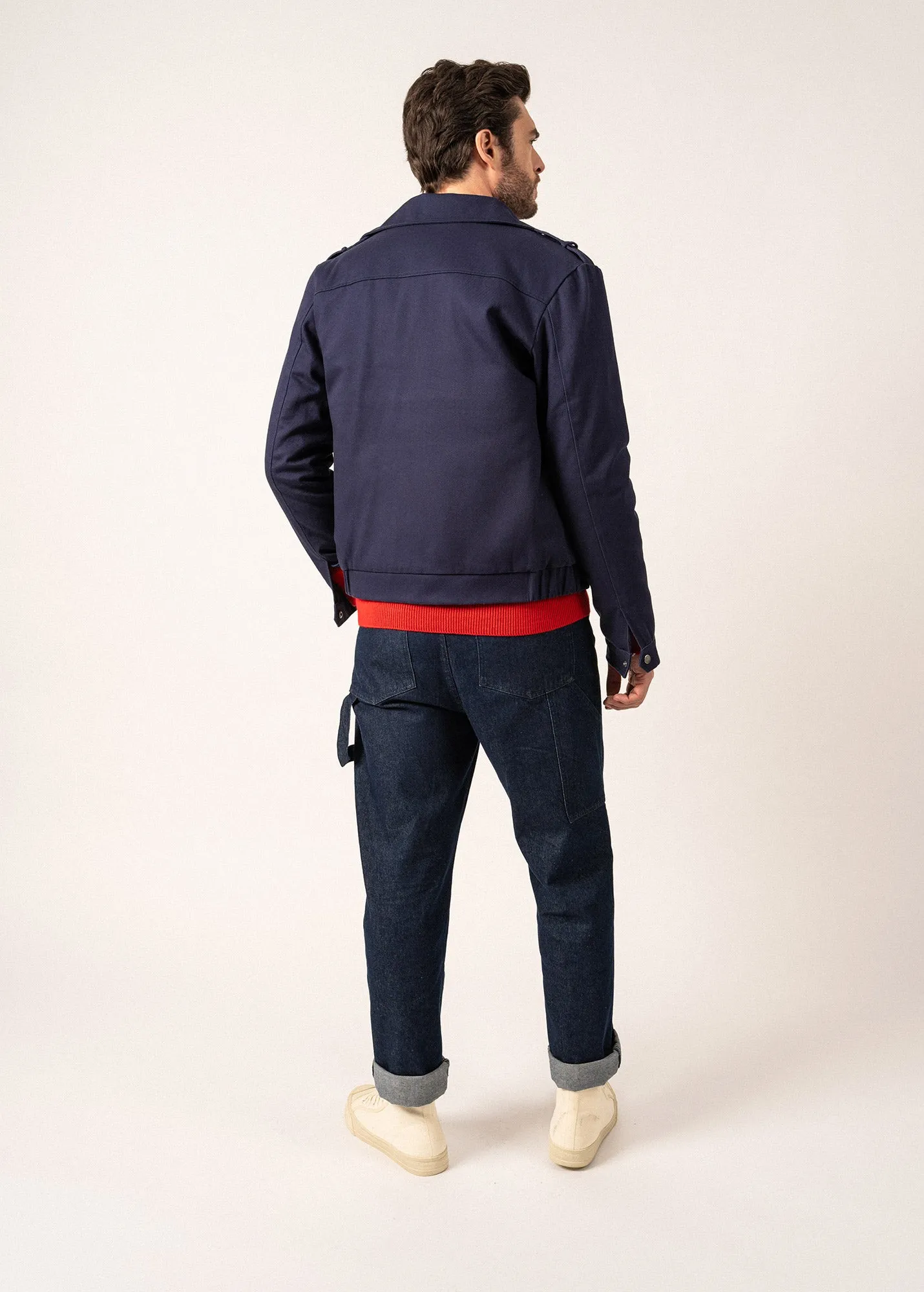 St Richard Cotton Jacket - with patch pockets (AMIRAL)