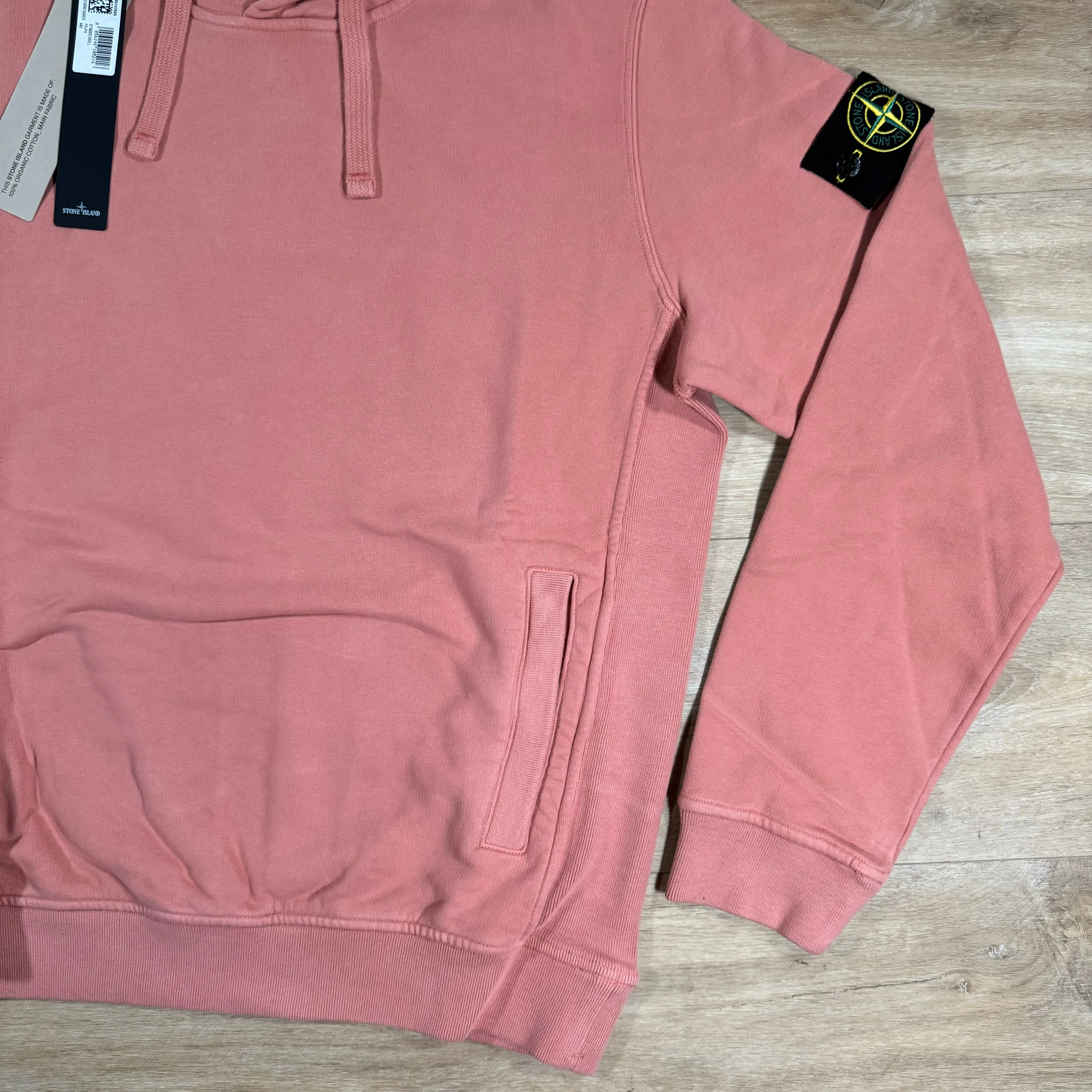 Stone Island Brushed Cotton Pullover Hoodie in Orange