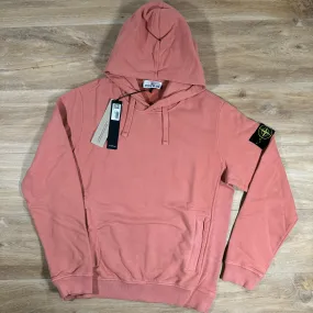 Stone Island Brushed Cotton Pullover Hoodie in Orange