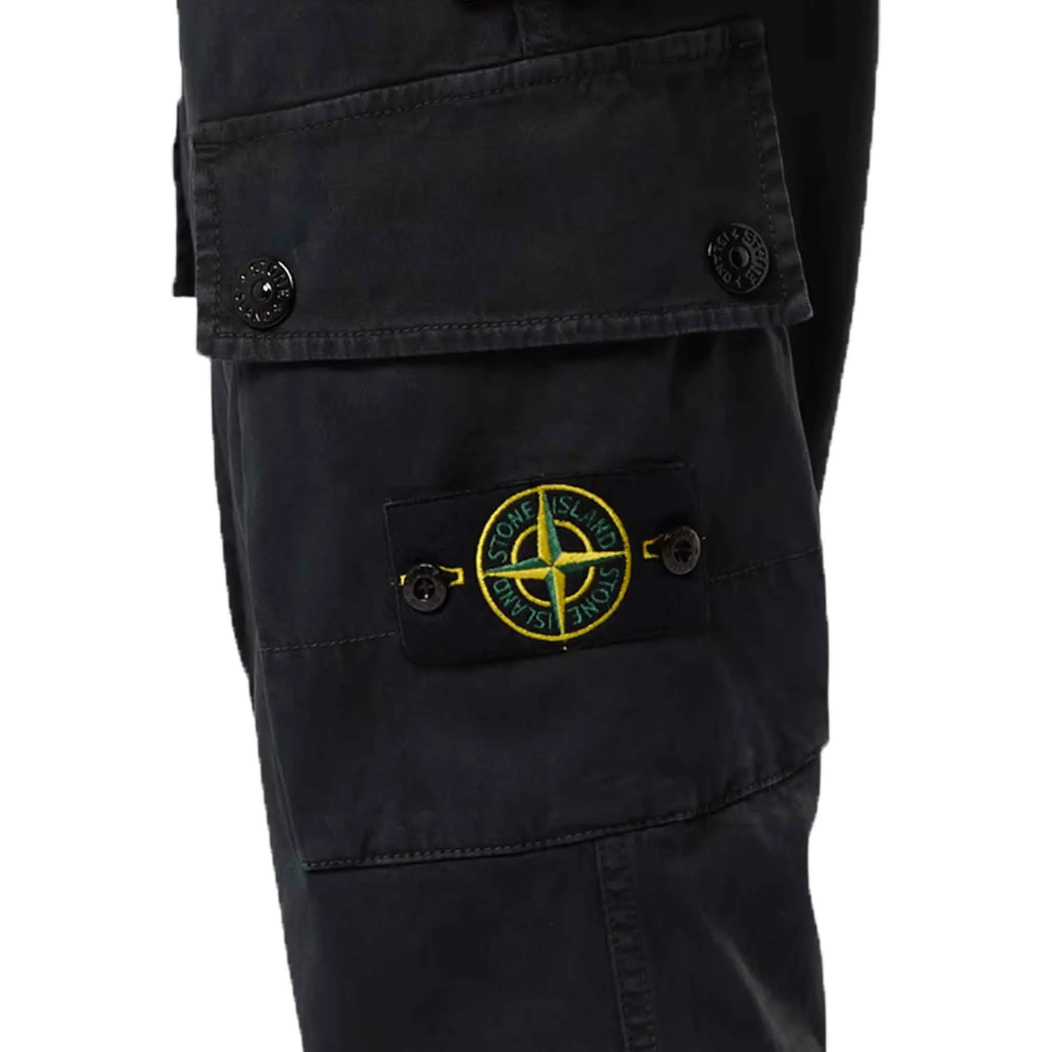 Stone Island 'Old' Effect Slim Fit Cargo Pants in Black