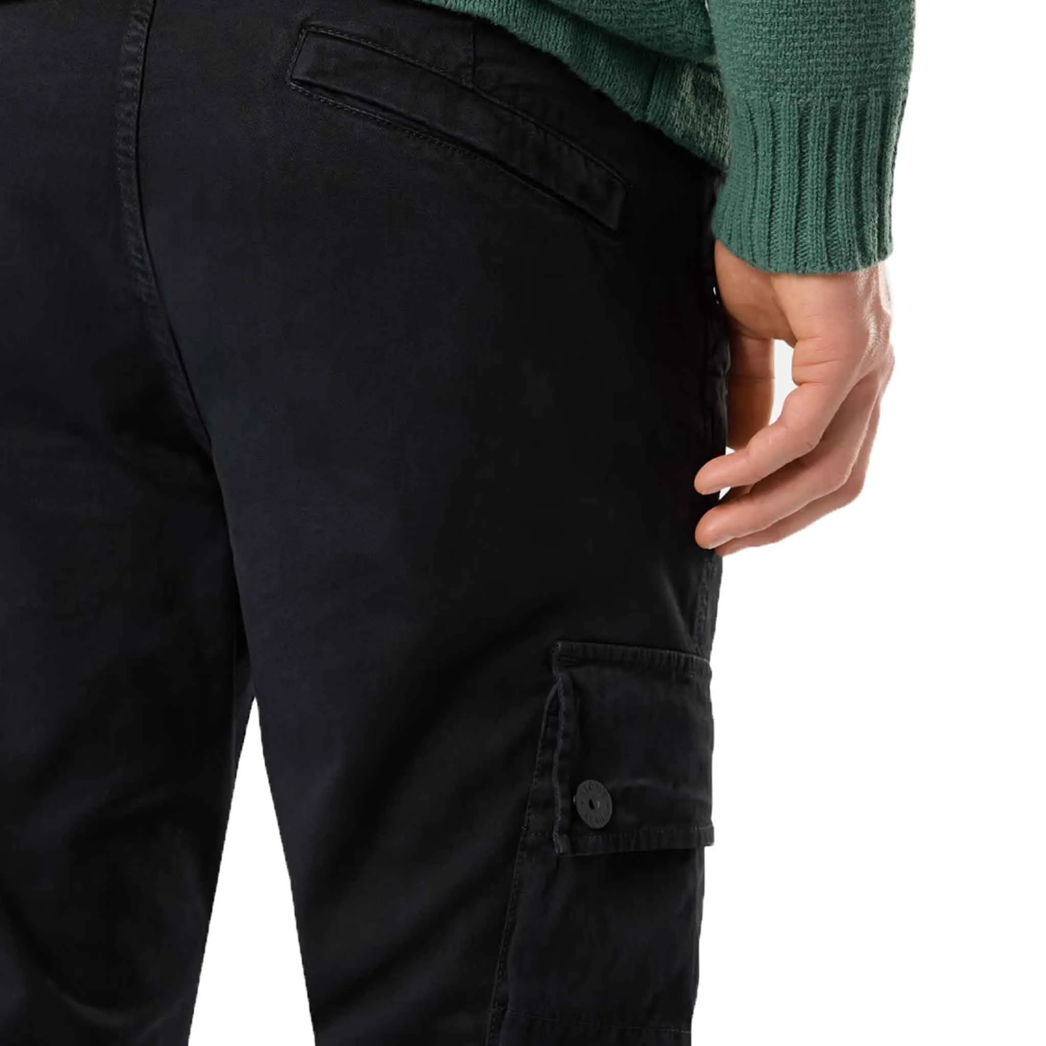 Stone Island 'Old' Effect Slim Fit Cargo Pants in Black