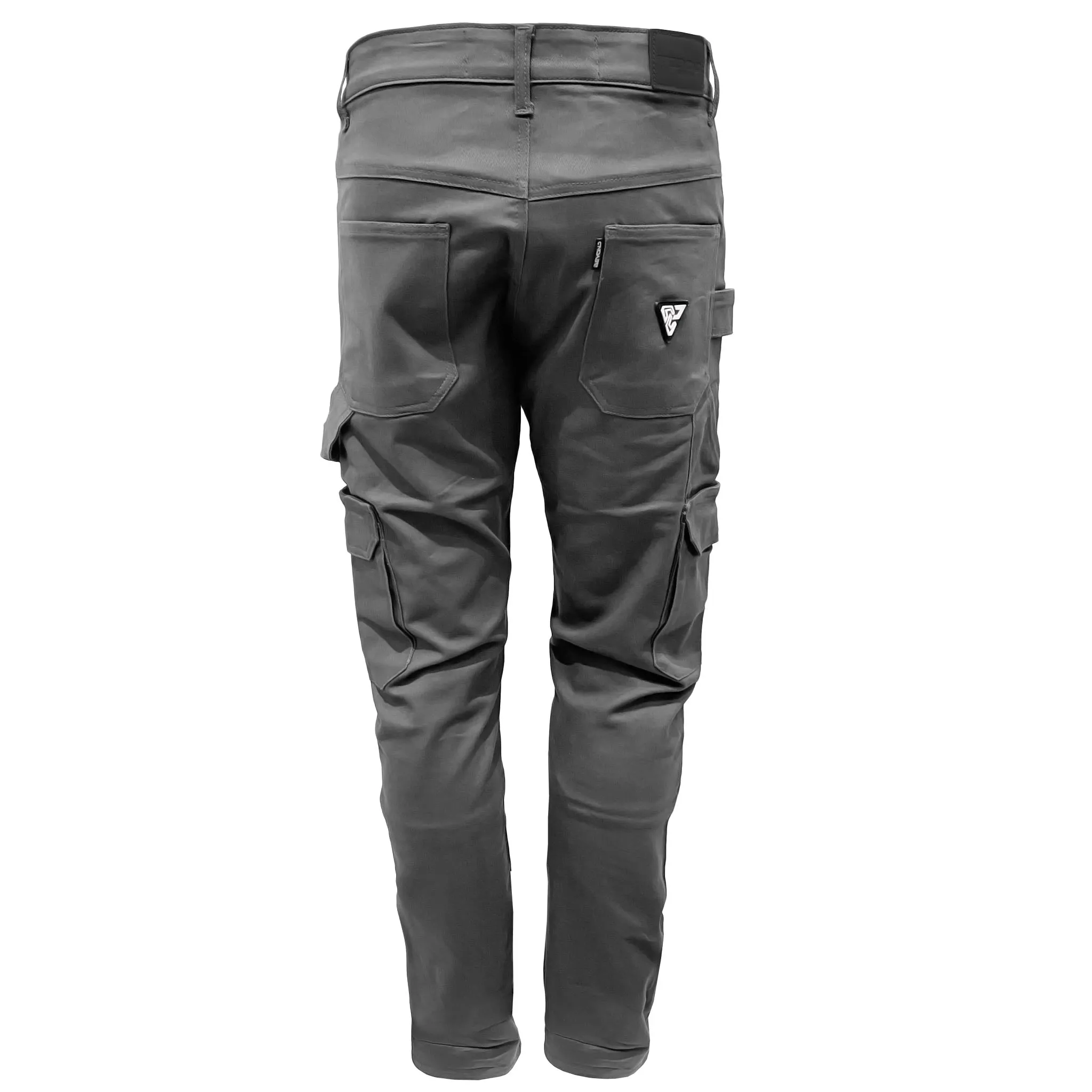 Straight Leg Cargo Pants - Gray with Pads