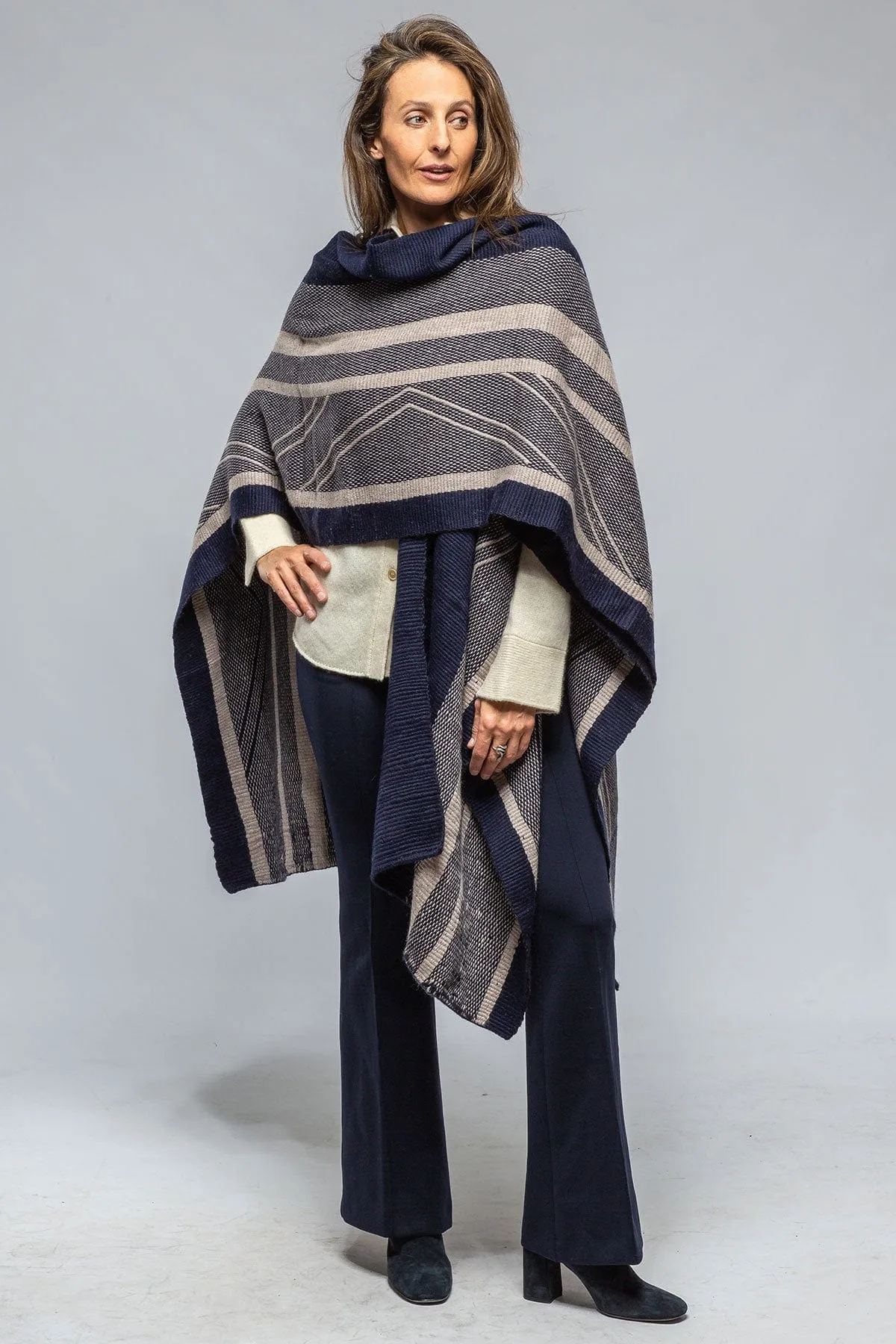 Striped Zig Zag Duster In Navy/Opal