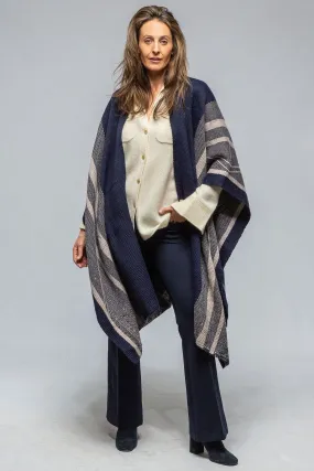 Striped Zig Zag Duster In Navy/Opal