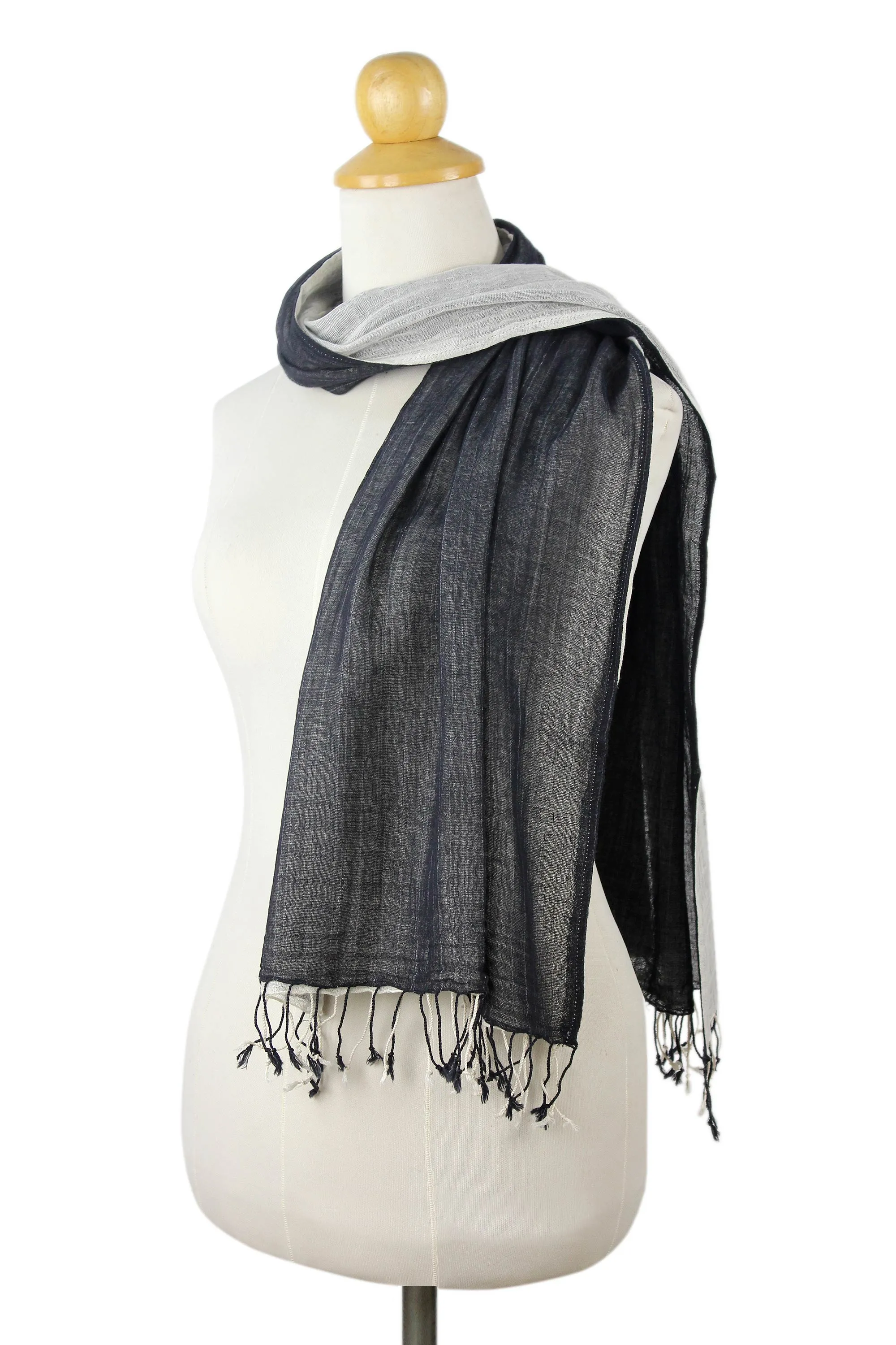 Thai Hand Crafted Cotton Scarf - Duo | NOVICA