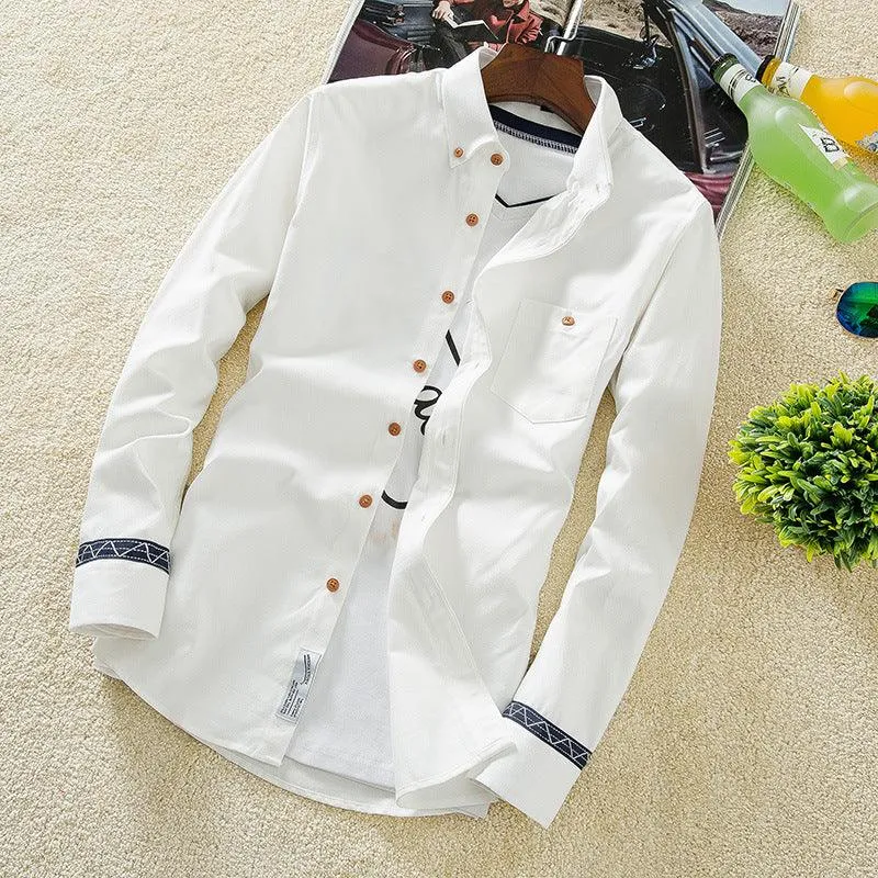 The men's shirt men's slim casual summer all-match Shirt Youth clothing Mens S inch color