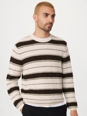 The Striped Crewneck in Light Beige