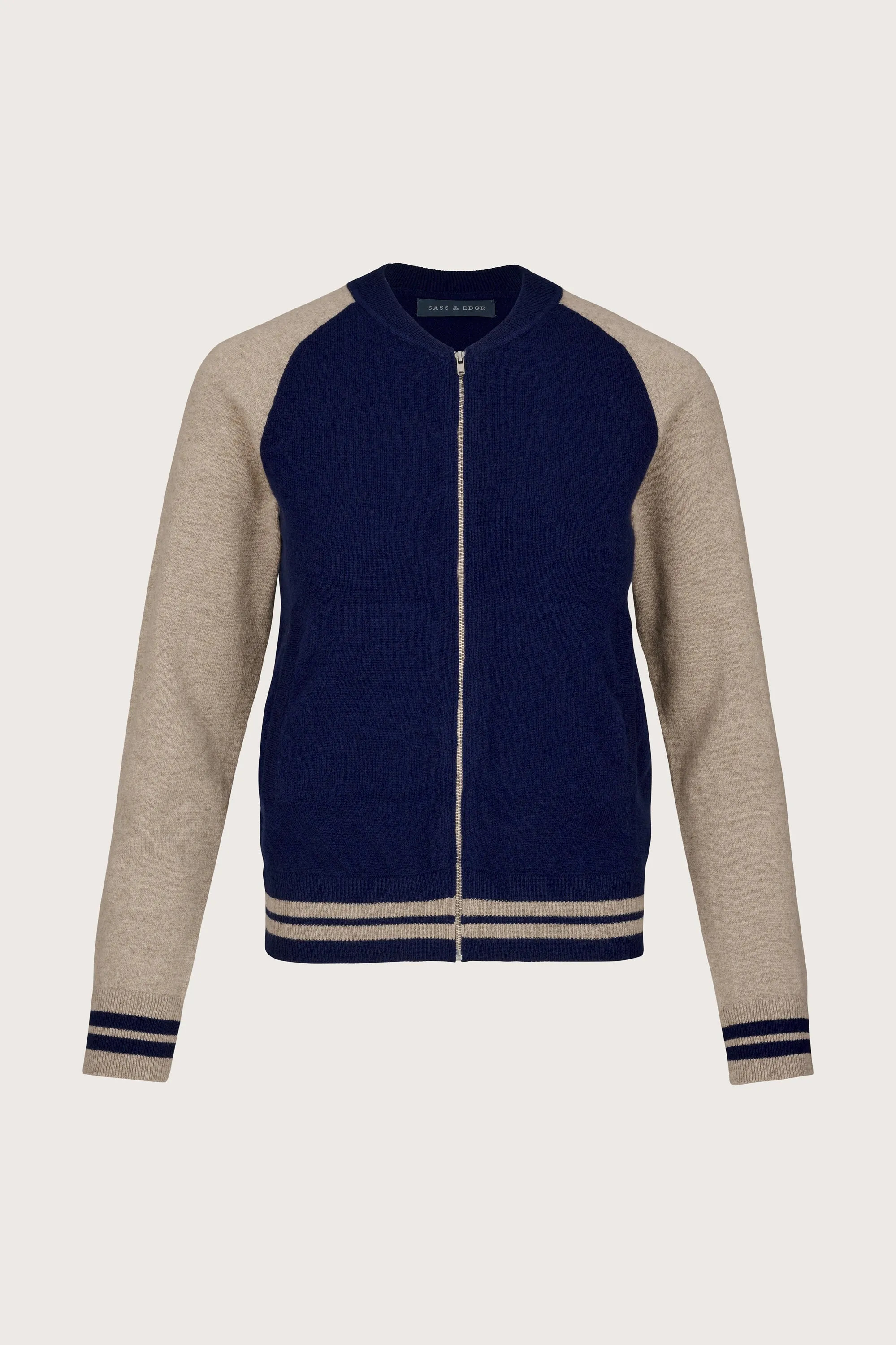 Thruxton Bomber Cashmere Navy/Brown