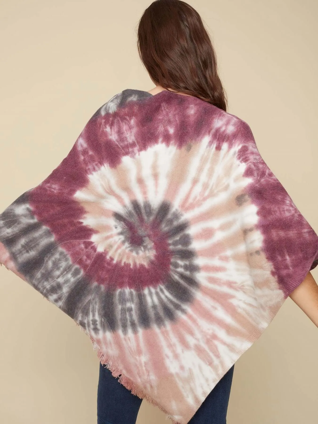 Tie-Dye Knit Poncho