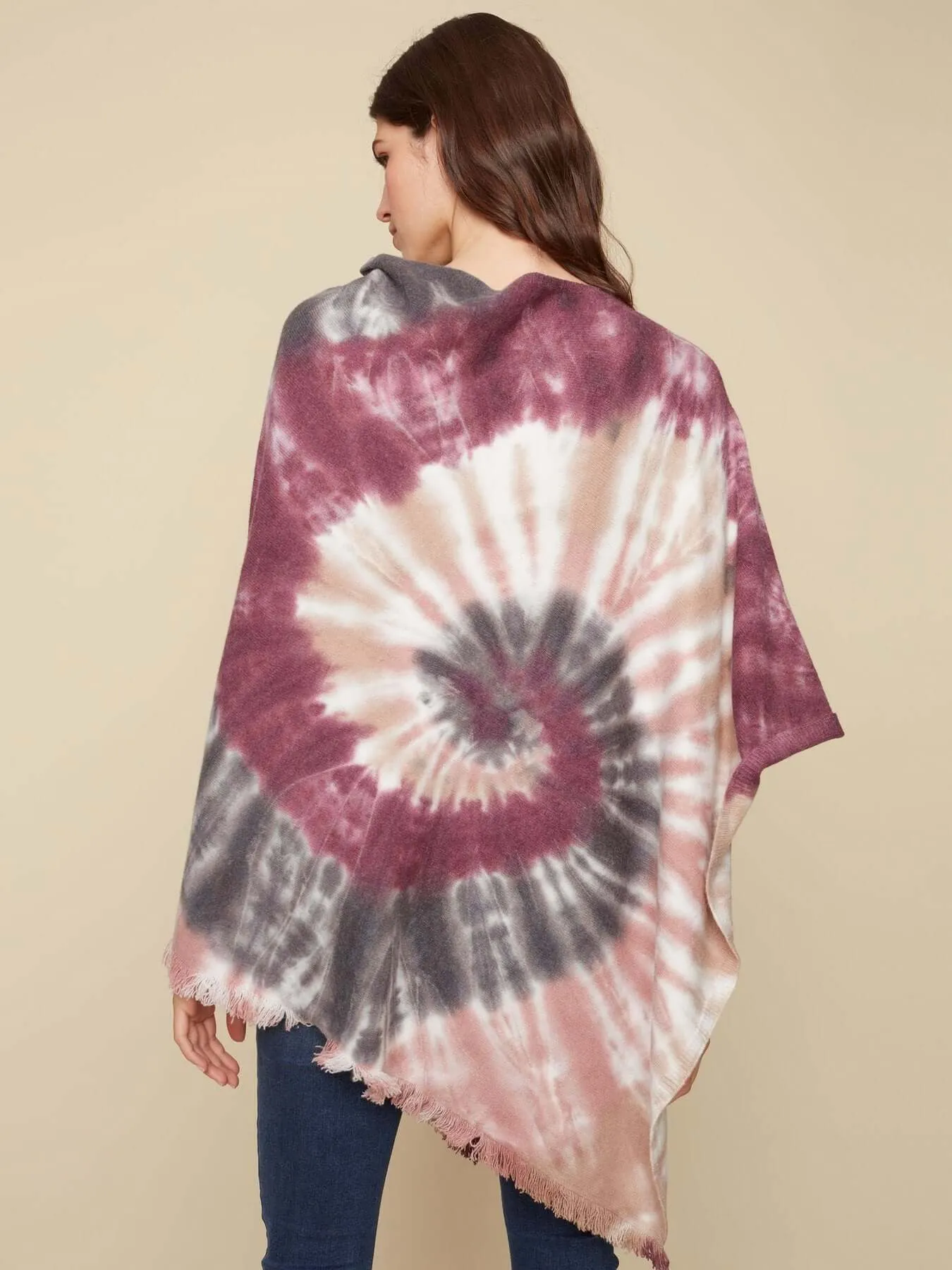 Tie-Dye Knit Poncho