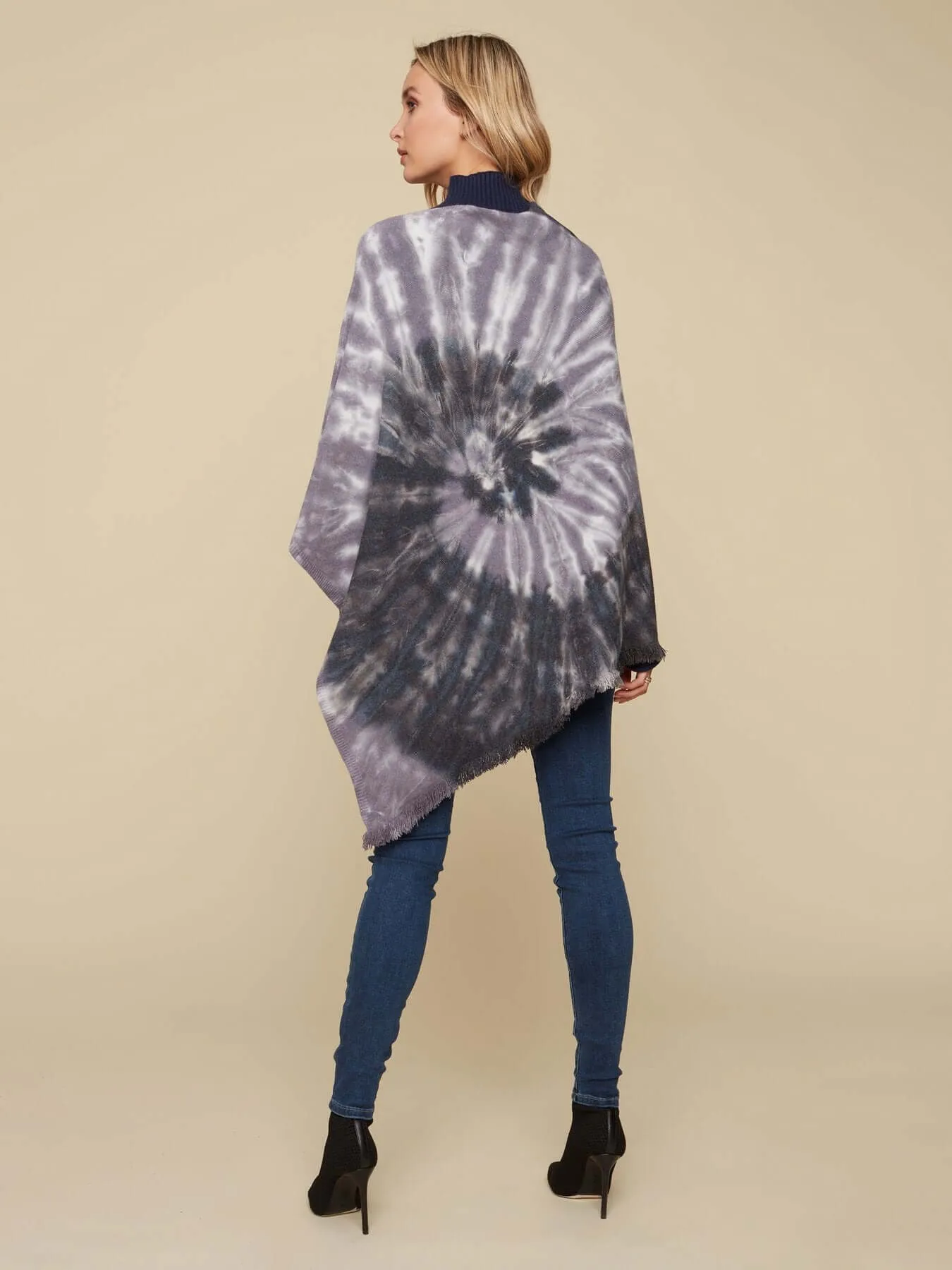 Tie-Dye Knit Poncho