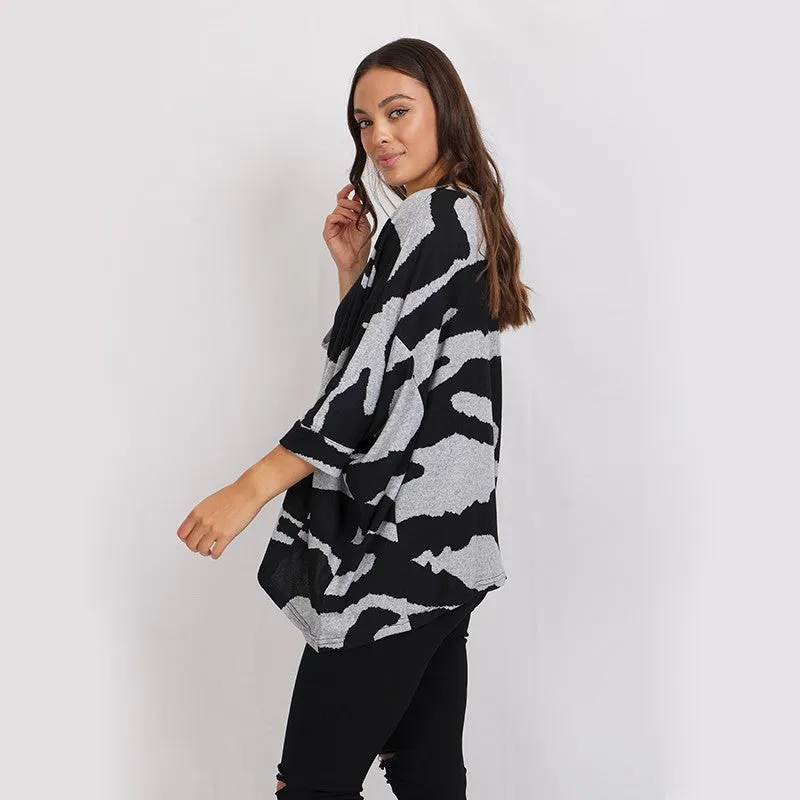 Tiger Print Poncho