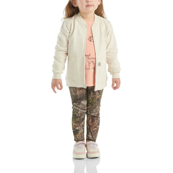 Toddler Girls French Terry Bomber Jacket, T-Shirt & Legging Set - Mossy Oak Country DNA