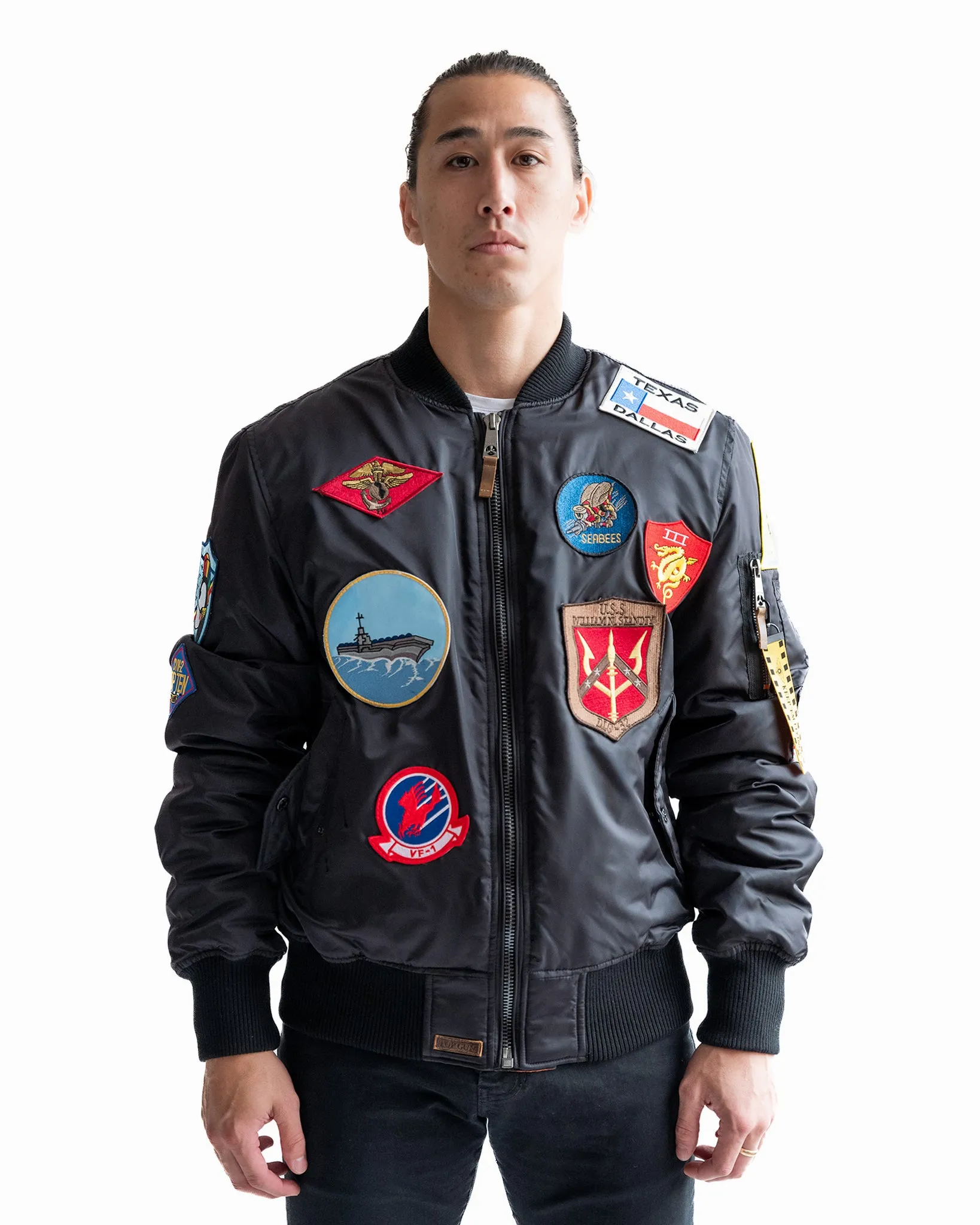 TOP GUN® "OFFICIAL PATCHES" MA-1 NYLON BOMBER