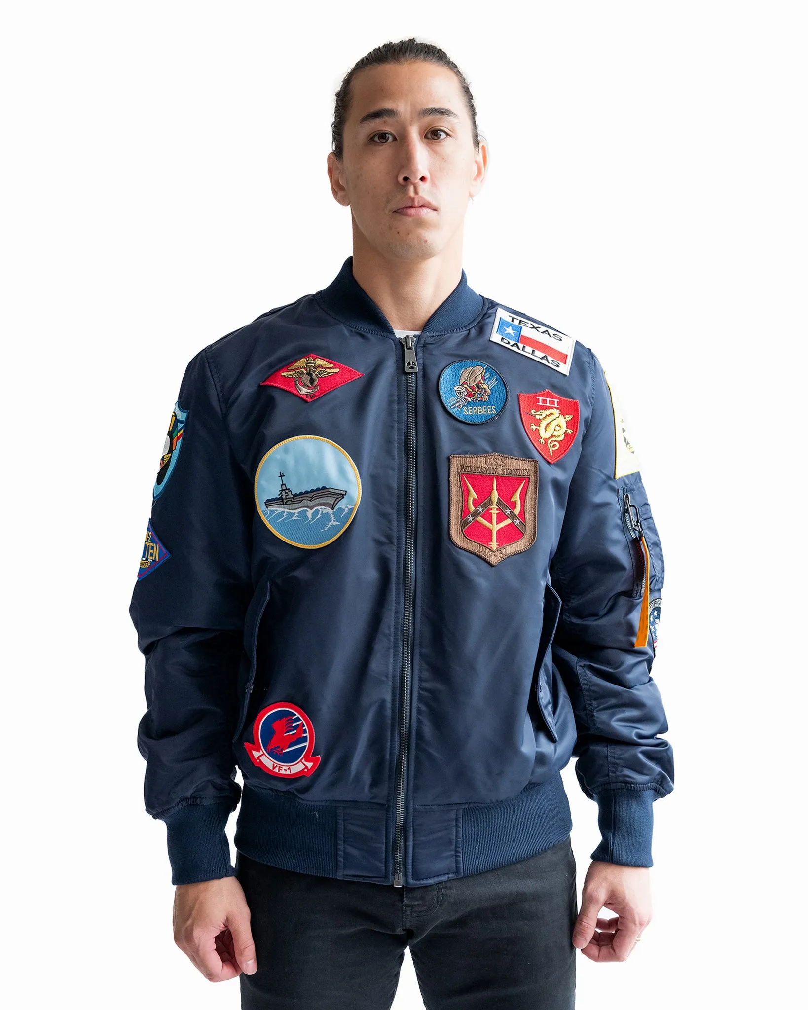 TOP GUN® "OFFICIAL PATCHES" MA-1 NYLON BOMBER