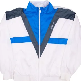 VINTAGE ADIDAS BLUE AND BLUE TRACK JACKET 1980S LARGE