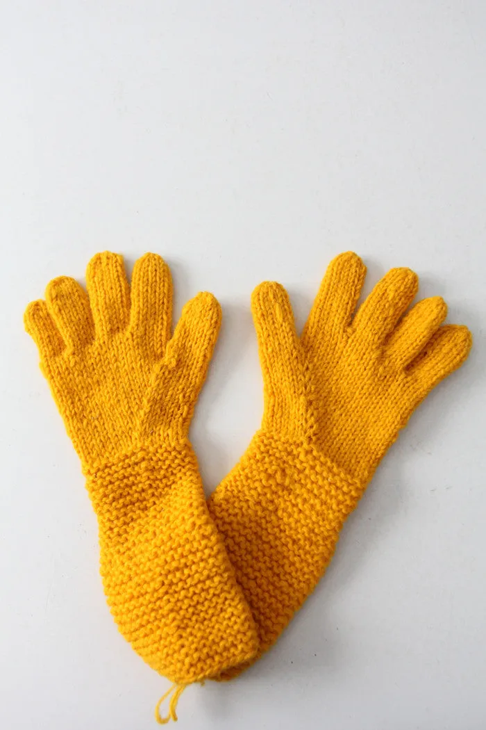 vintage hand knit gloves