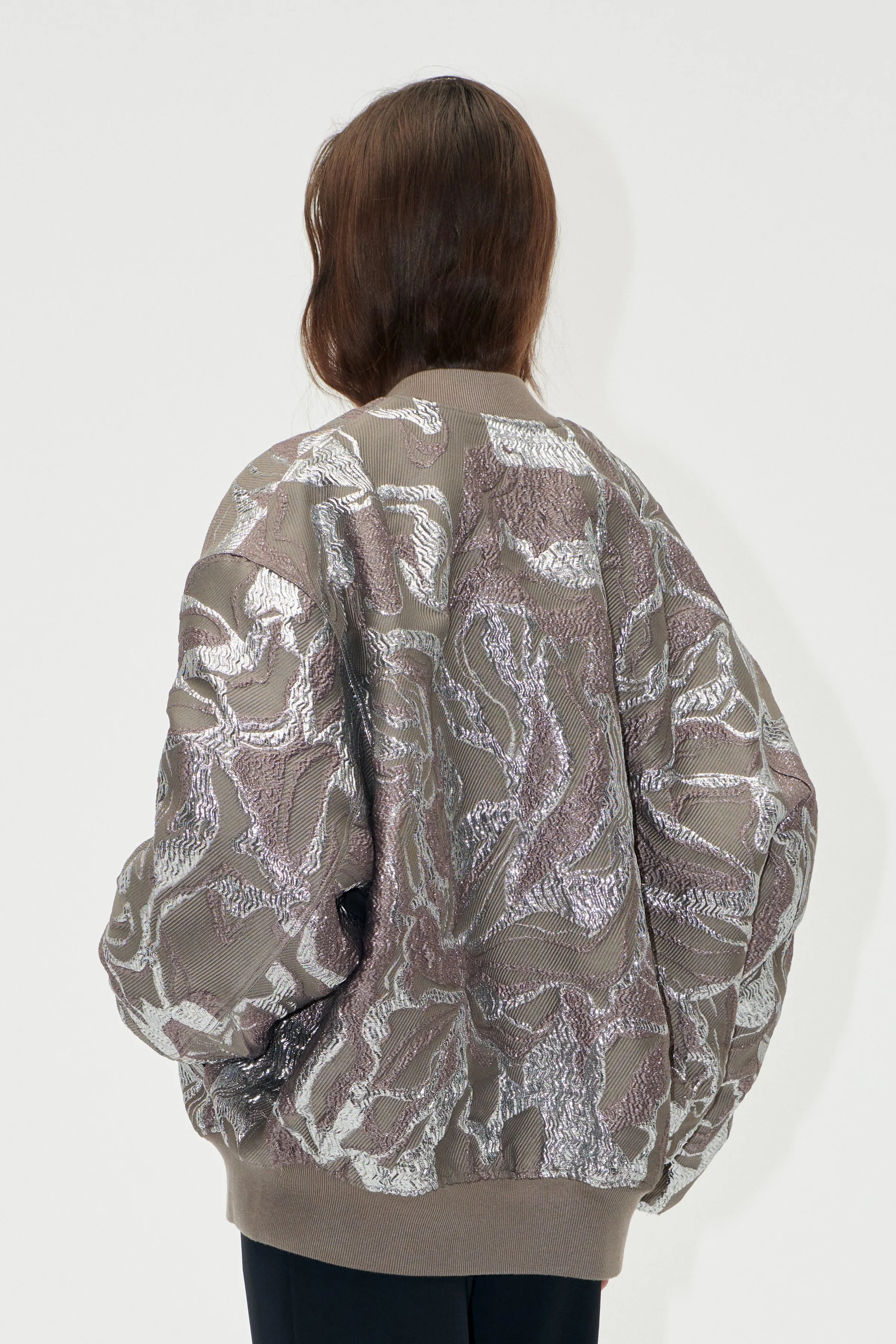 Volominous Bomber Jacket - Abstract Foliage