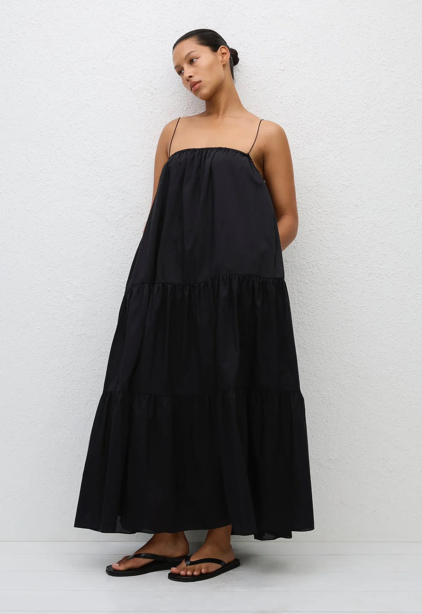 Voluminous Tiered Sundress - Black