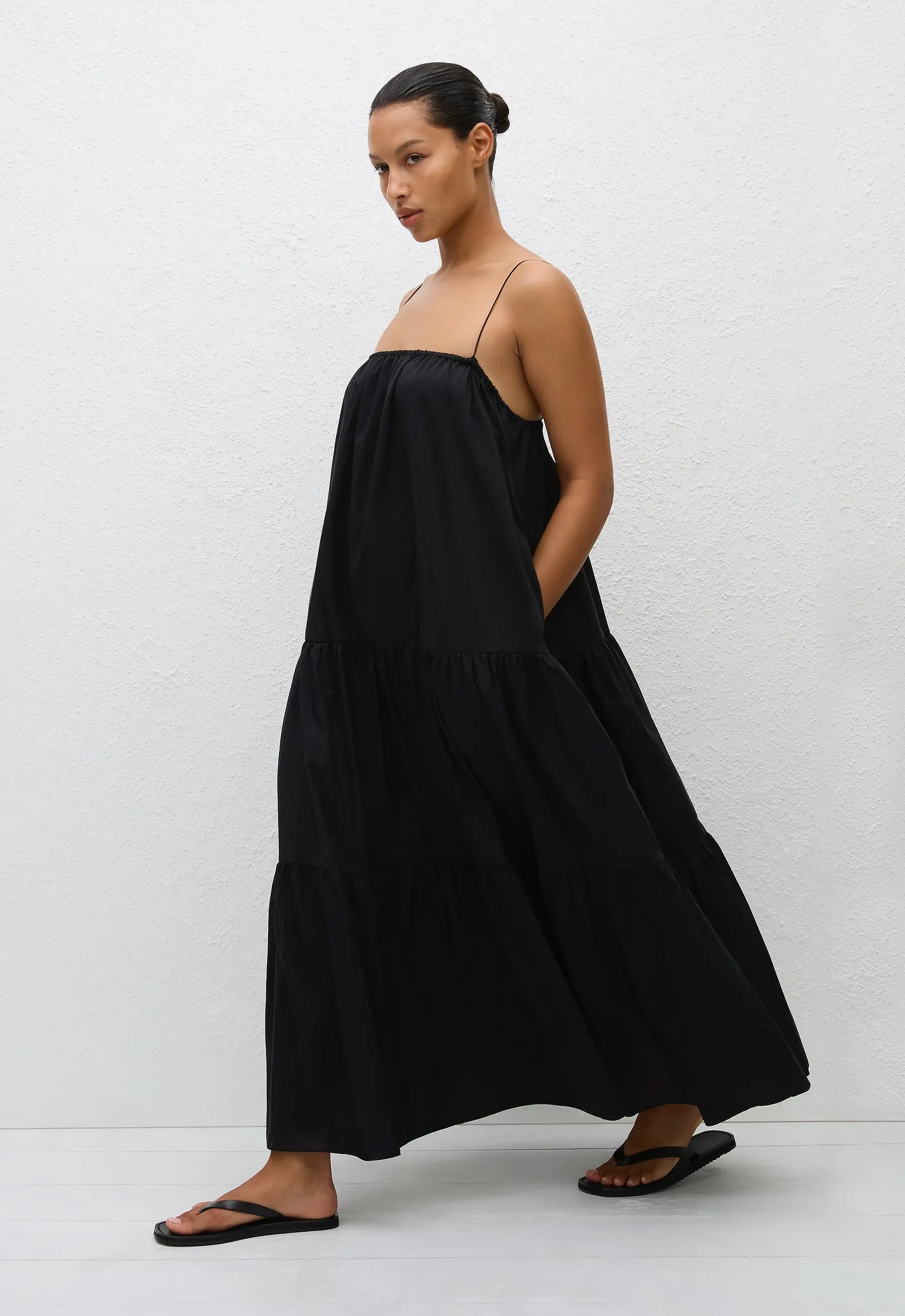 Voluminous Tiered Sundress - Black