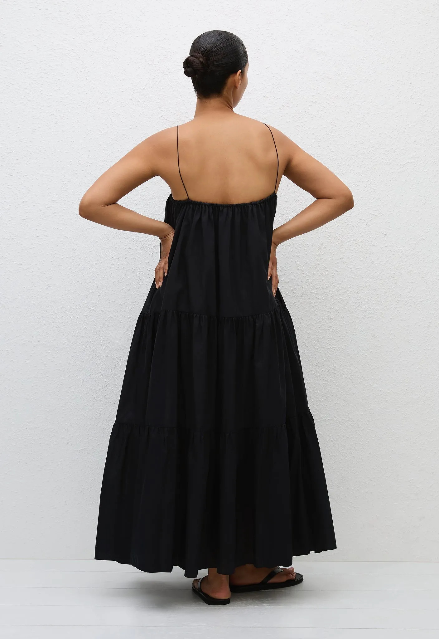 Voluminous Tiered Sundress - Black