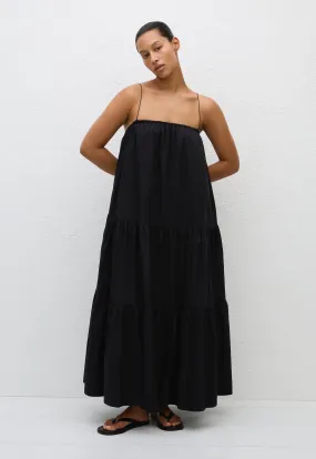 Voluminous Tiered Sundress - Black