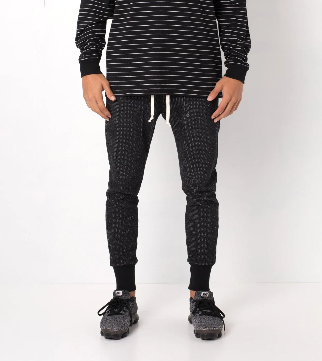 Waffle Blockshot Fleece Pant Black Spec - Sale