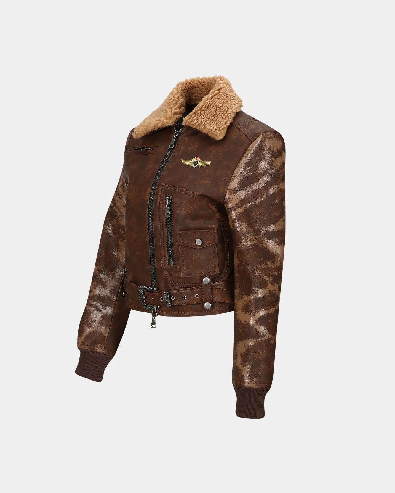 (WOMEN) AUSTIN FAUX SHEARLING JACKET awa546w(BROWN)