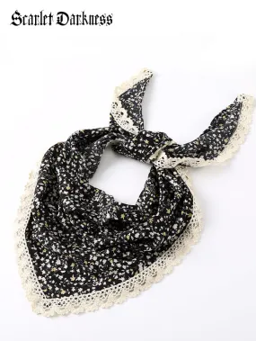 Women Lace Triangle Scarf Hair Bandanas Shawl Turban