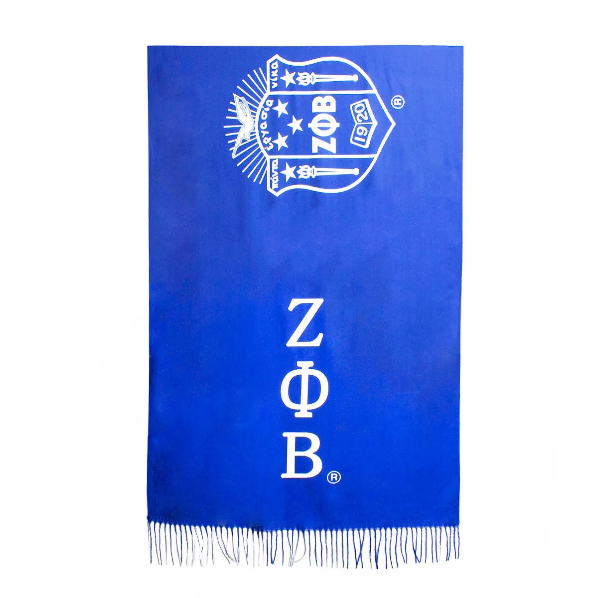 ZPB Sorority Blue Shield Fashion Shawl Scarf